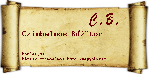 Czimbalmos Bátor névjegykártya